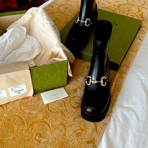Authentic Gucci Horse bit rain boots